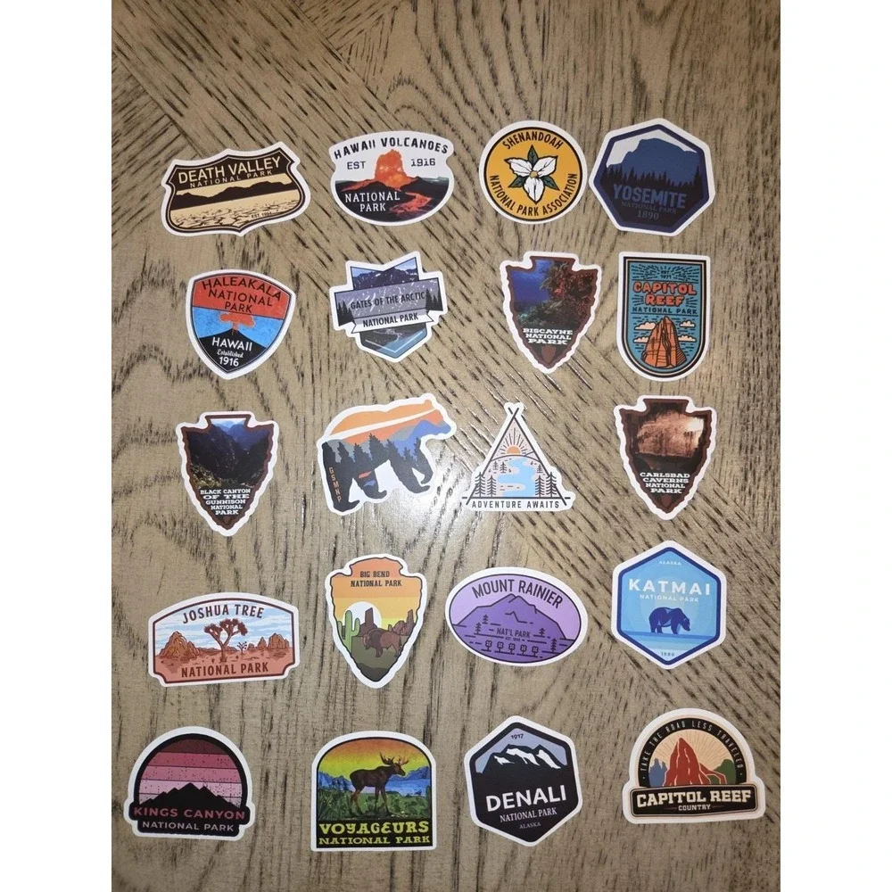 100 Pieces National Park Stickers Waterproof Vinyl Travel Decals, Outdoor New - Picture 2 of 8